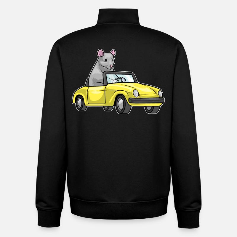 Voiture Rat - Sweat zippé unisexe en coton bio Stanley/Stella - noir