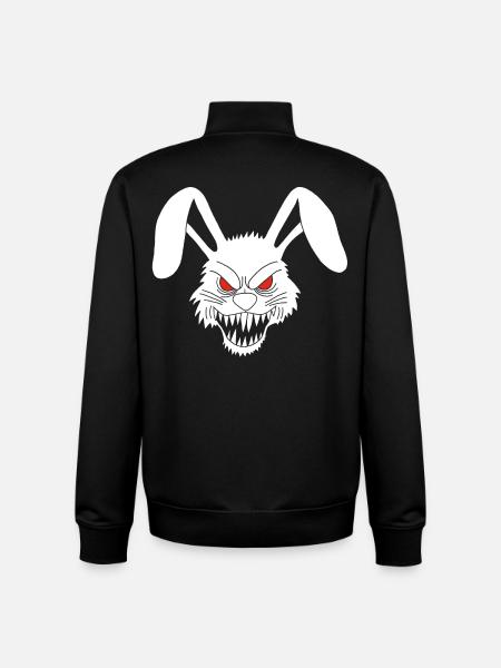 Lapin blanc démoniaque - Sweat zippé unisexe en coton bio Stanley/Stella - noir