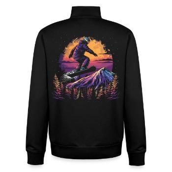 Retro Snowboarder Grafik - Unisex Organic Zip Sweatshirt von Stanley/Stella - Schwarz - Hinten - AI Model Male 185 light (185cm)