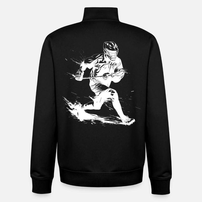 Dessin de garçon de crosse - Sweat zippé unisexe en coton bio Stanley/Stella - noir