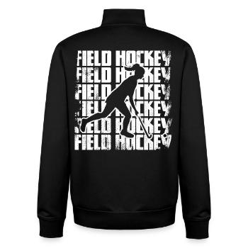 Drôle de joueur de hockey sur gazon - Sweat zippé unisexe en coton bio Stanley/Stella - noir - Dos - AI Model Male 185 light (185cm)