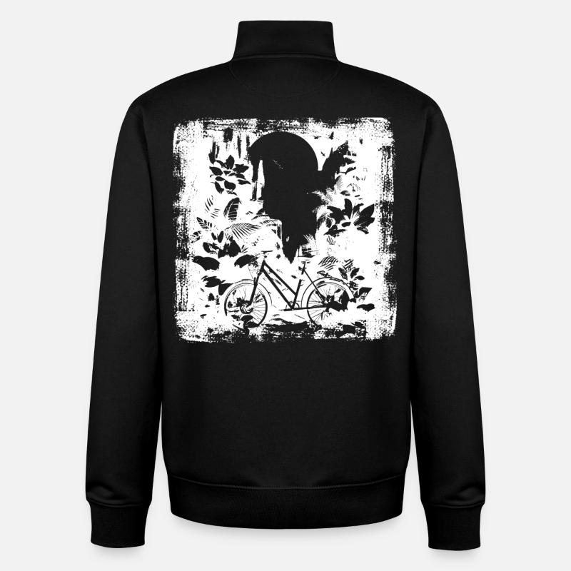 Cyclist Drawing - Unisex Organic Zip Sweatshirt by Stanley/Stella - black
