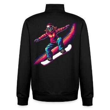 Snowboarding Pixel - Unisex Organic Zip Sweatshirt von Stanley/Stella - Schwarz - Hinten - AI Model Male 185 light (185cm)