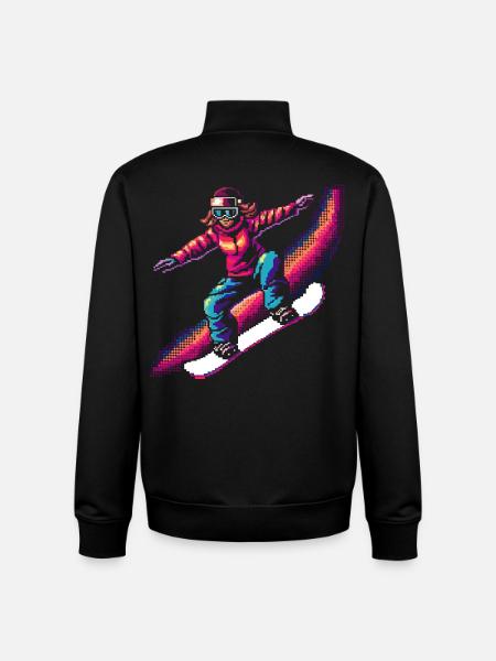 Pixel de snowboard - Sweat zippé unisexe en coton bio Stanley/Stella - noir