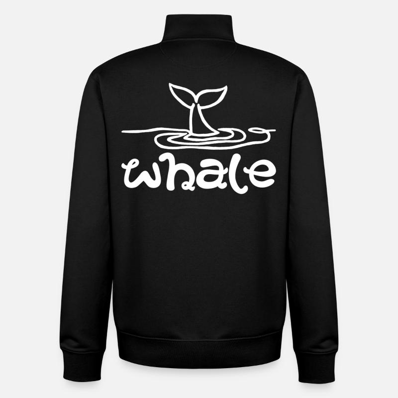 The Whale's Tail (White) - Unisex Organic Zip Sweatshirt by Stanley/Stella - black
