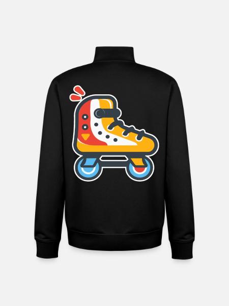 Roller Skates Cartoon Look - Unisex Organic Zip Sweatshirt by Stanley/Stella - black