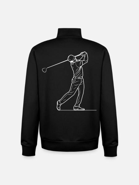 Golfer Sketch - Unisex Organic Zip Sweatshirt by Stanley/Stella - black