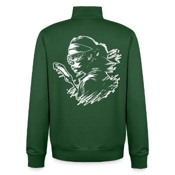 Lacrosse player - Unisex Organic Zip Sweatshirt by Stanley/Stella - bottle green - Back - AI Model Male 185 dark (185cm)