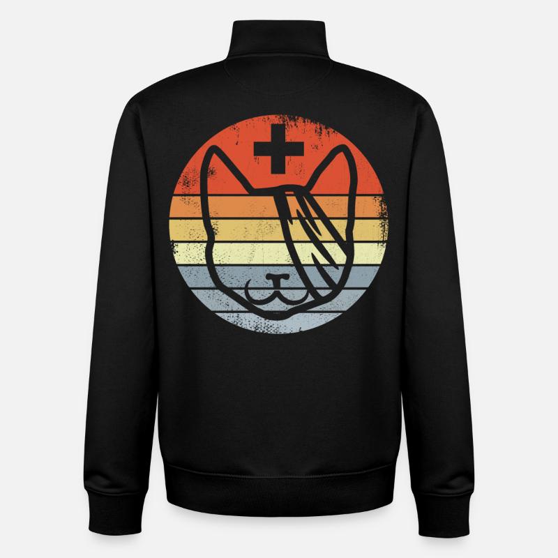 Vétérinaire Chat - Sweat zippé unisexe en coton bio Stanley/Stella - noir