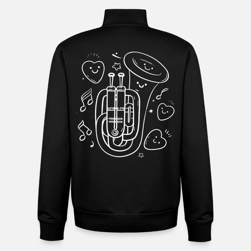 Tuba Bande dessinée - Sweat zippé unisexe en coton bio Stanley/Stella - noir