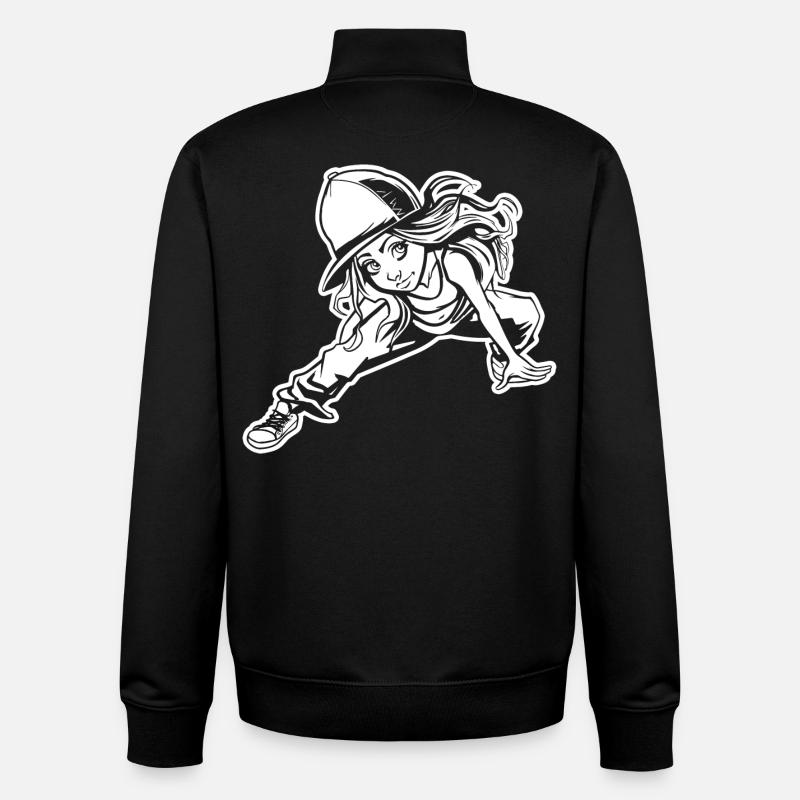 Breakdancer - Sweat zippé unisexe en coton bio Stanley/Stella - noir