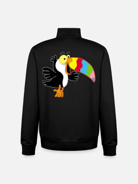 Vogel und mehrfarbiger Schnabel - Unisex Organic Zip Sweatshirt von Stanley/Stella - Schwarz