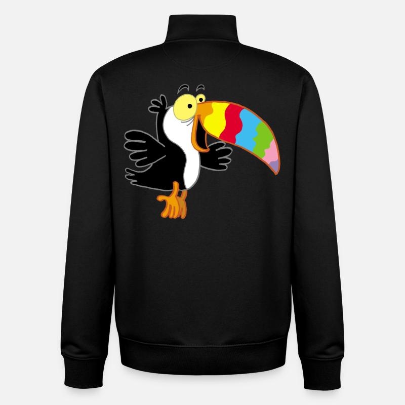 Vogel und mehrfarbiger Schnabel - Unisex Organic Zip Sweatshirt von Stanley/Stella - Schwarz