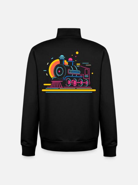 Railway Caricature - Unisex Organic Zip Sweatshirt by Stanley/Stella - black