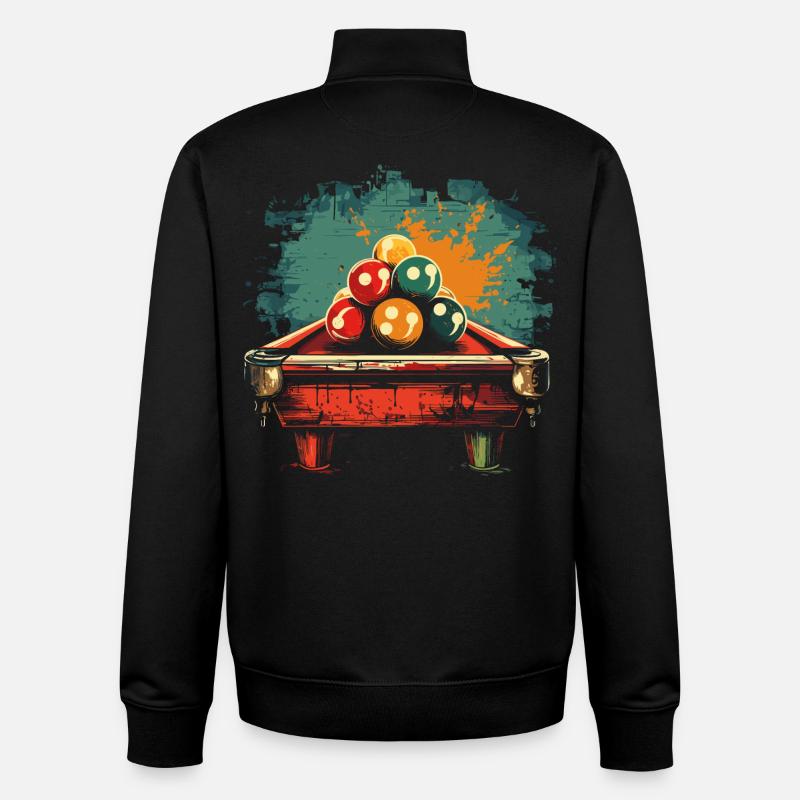 Billiard Comic Style - Unisex Organic Zip Sweatshirt by Stanley/Stella - black