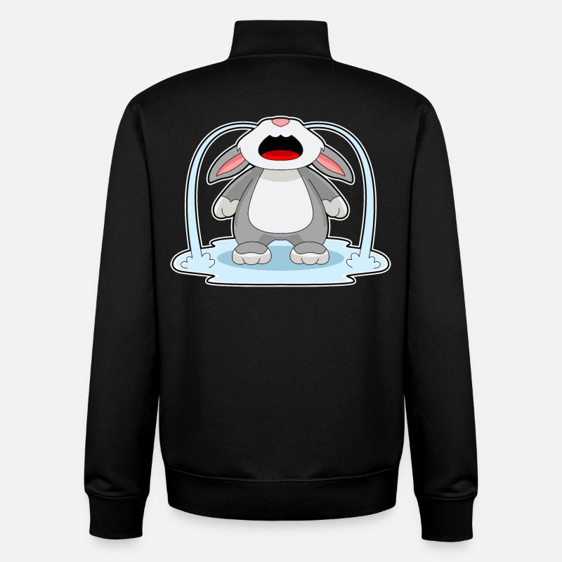Bunny sad - Unisex Organic Zip Sweatshirt by Stanley/Stella - black