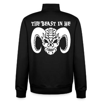 La bête en moi - Sweat zippé unisexe en coton bio Stanley/Stella - noir - Dos - AI Model Male 185 light (185cm)