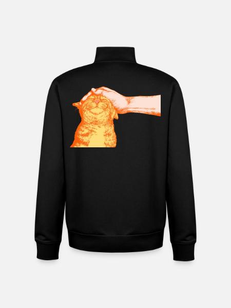LE CHAT HEUREUX - Sweat zippé unisexe en coton bio Stanley/Stella - noir