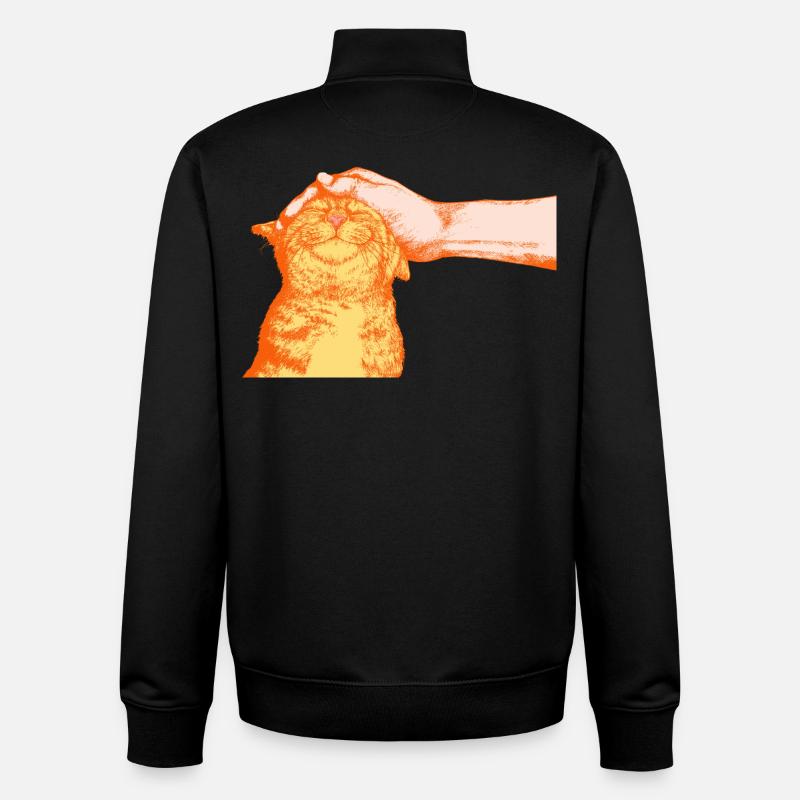 LE CHAT HEUREUX - Sweat zippé unisexe en coton bio Stanley/Stella - noir