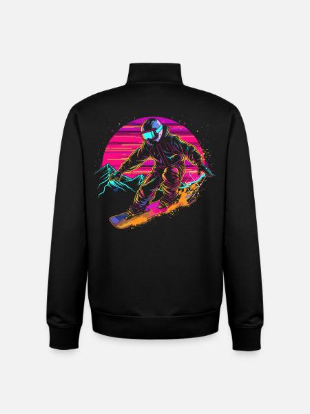Snowboarder Vaporwave - Unisex Organic Zip Sweatshirt by Stanley/Stella - black