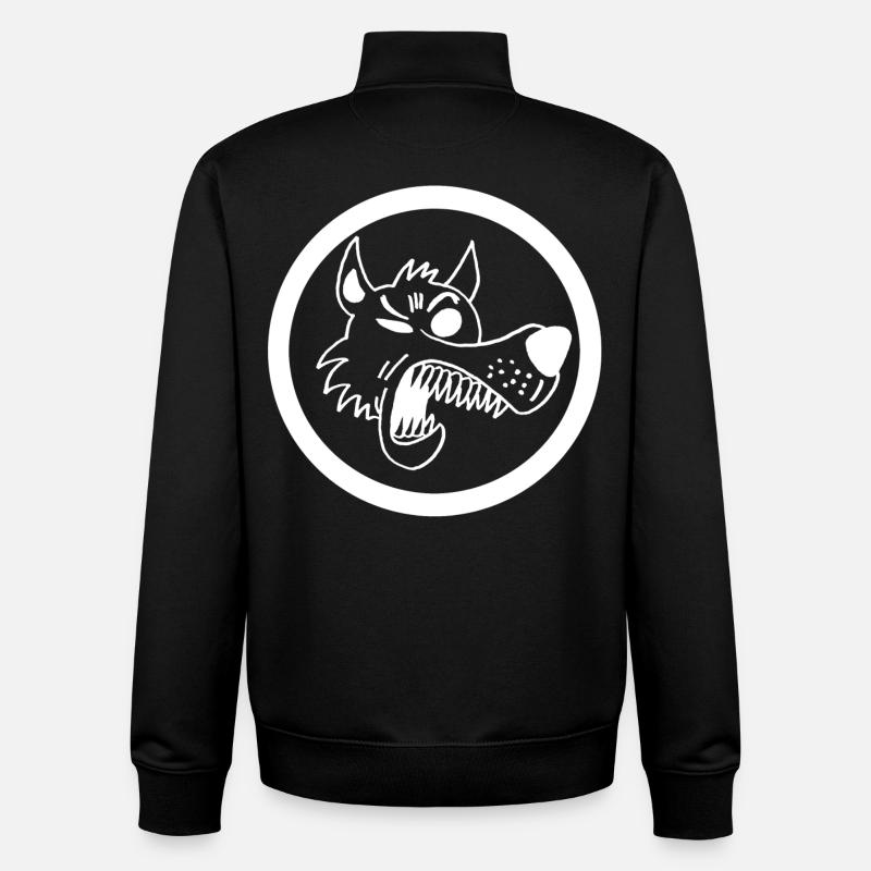 Funny wolf - Unisex Organic Zip Sweatshirt by Stanley/Stella - black