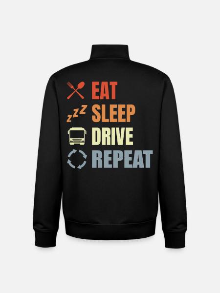 Eat Sleep Drive Repeat - Unisex Organic Zip Sweatshirt by Stanley/Stella - black
