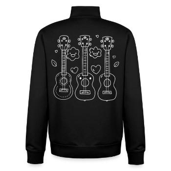 Cartoon Ukulele - Unisex Organic Zip Sweatshirt von Stanley/Stella - Schwarz - Hinten - AI Model Male 185 light (185cm)