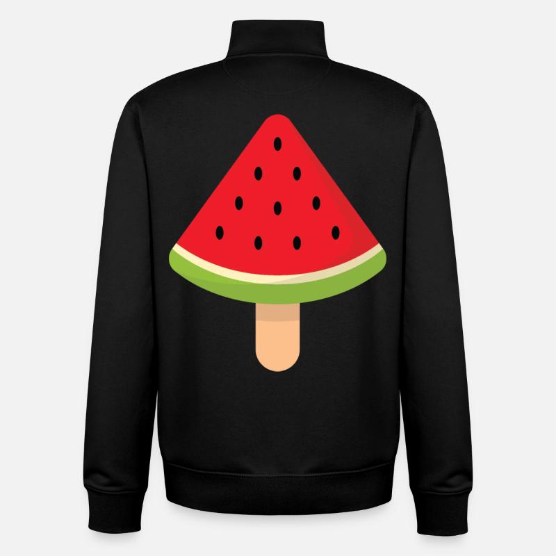 crème de pastèque - Sweat zippé unisexe en coton bio Stanley/Stella - noir