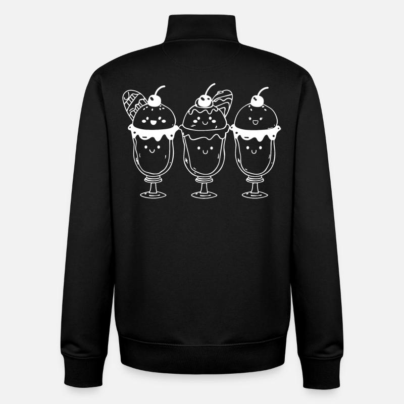 cream sundae comic look - Unisex Organic Zip Sweatshirt by Stanley/Stella - black