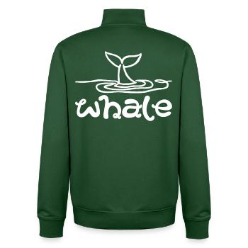 Le signe de la baleine - Sweat zippé unisexe en coton bio Stanley/Stella - vert bouteille - Dos - AI Model Male 185 dark (185cm)