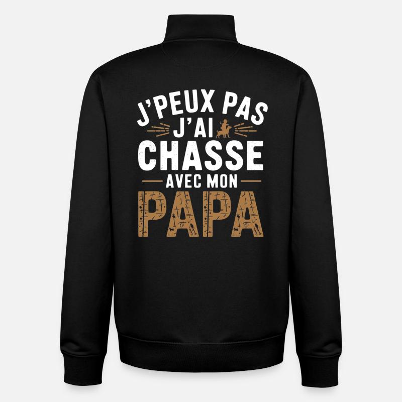 Hunting With My Daddy - Unisex Organic Zip Sweatshirt by Stanley/Stella - black