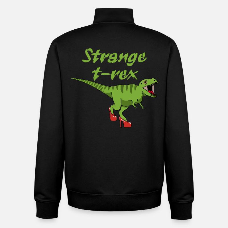 étrange tyrannosaure - Sweat zippé unisexe en coton bio Stanley/Stella - noir