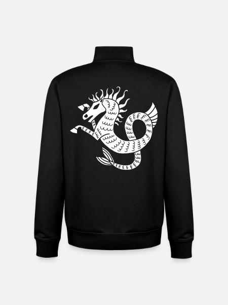 Cheval de mer blanc - Sweat zippé unisexe en coton bio Stanley/Stella - noir