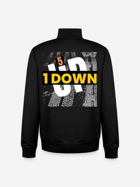 1 down 5 up  - Unisex Organic Zip Sweatshirt by Stanley/Stella - black