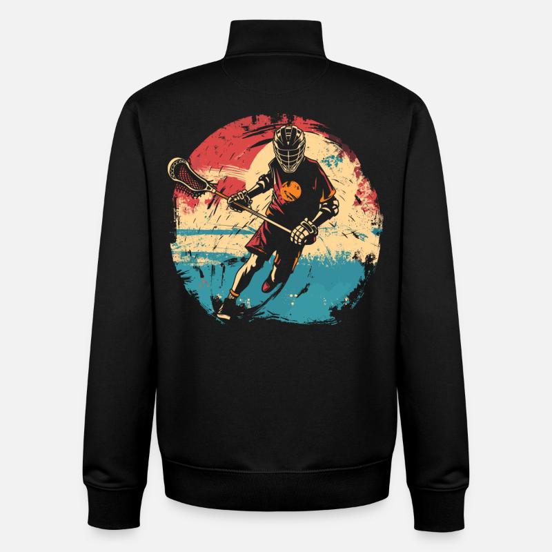 Lacrosse player 80s - Unisex Organic Zip Sweatshirt by Stanley/Stella - black