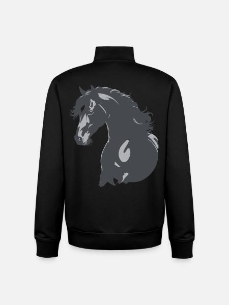 Black Horse Silhouette - Unisex Organic Zip Sweatshirt by Stanley/Stella - black