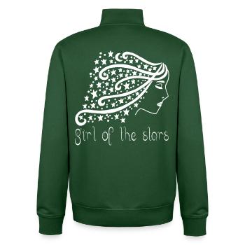 Fille des étoiles manga - Sweat zippé unisexe en coton bio Stanley/Stella - vert bouteille - Dos - AI Model Male 185 dark (185cm)