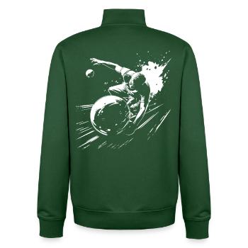 Bowling Grafik - Unisex Organic Zip Sweatshirt von Stanley/Stella - Flaschengrün - Hinten - AI Model Male 185 dark (185cm)