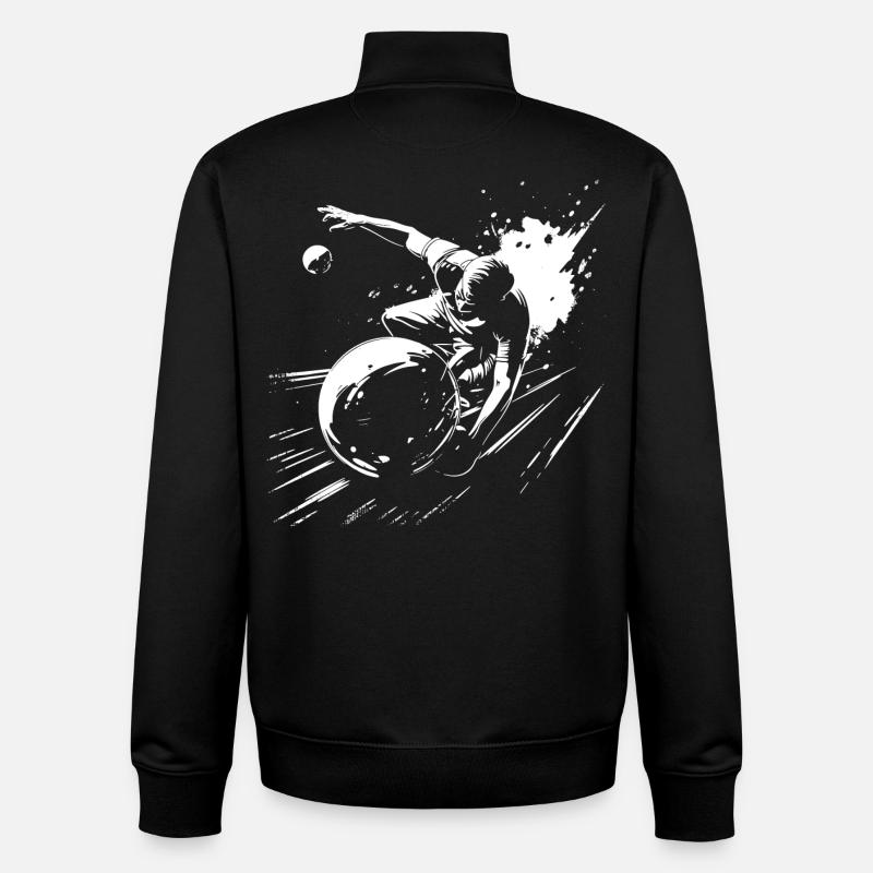Bowling Graphics - Unisex Organic Zip Sweatshirt by Stanley/Stella - black