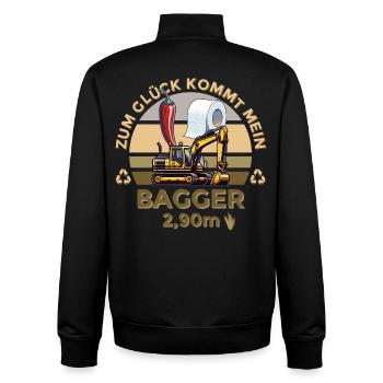 Ma pelle - Sweat zippé unisexe en coton bio Stanley/Stella - noir - Dos - AI Model Male 185 light (185cm)