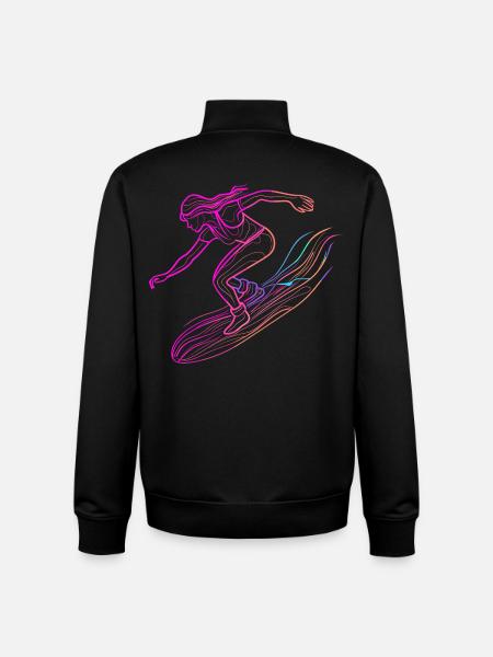 Surfeuse Femme - Sweat zippé unisexe en coton bio Stanley/Stella - noir