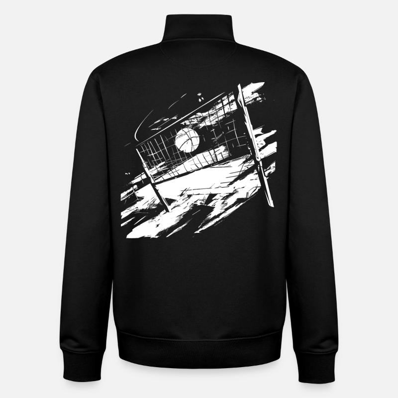 Volleyball Skizze - Unisex Organic Zip Sweatshirt von Stanley/Stella - Schwarz