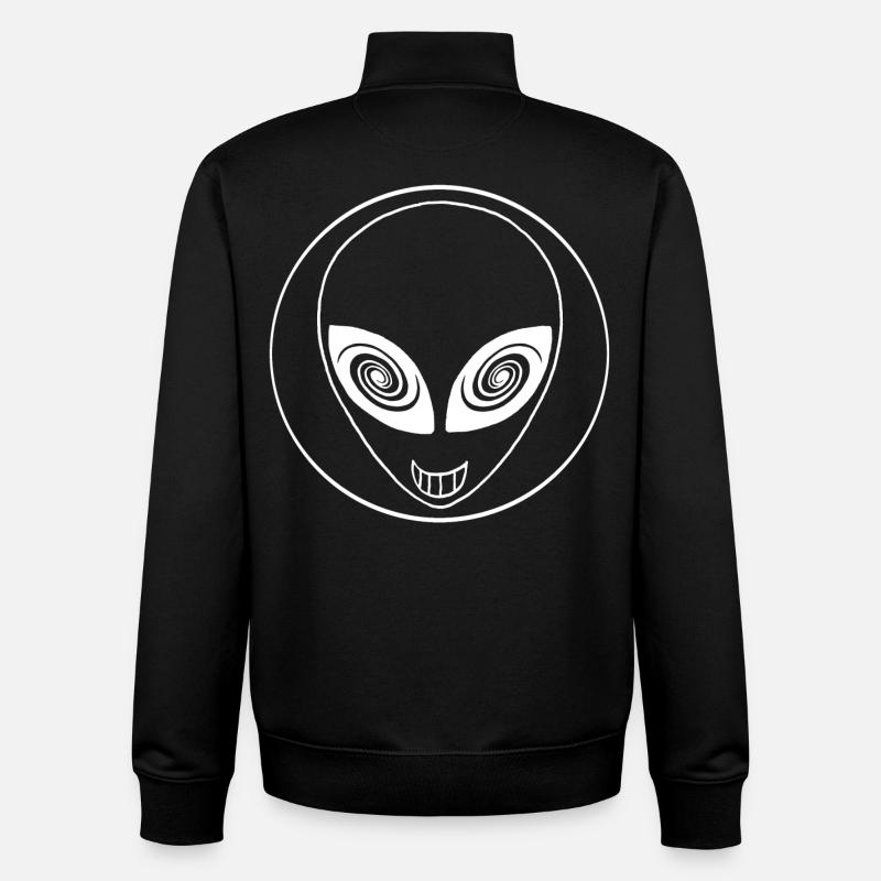 White alien and galaxy - Unisex Organic Zip Sweatshirt by Stanley/Stella - black