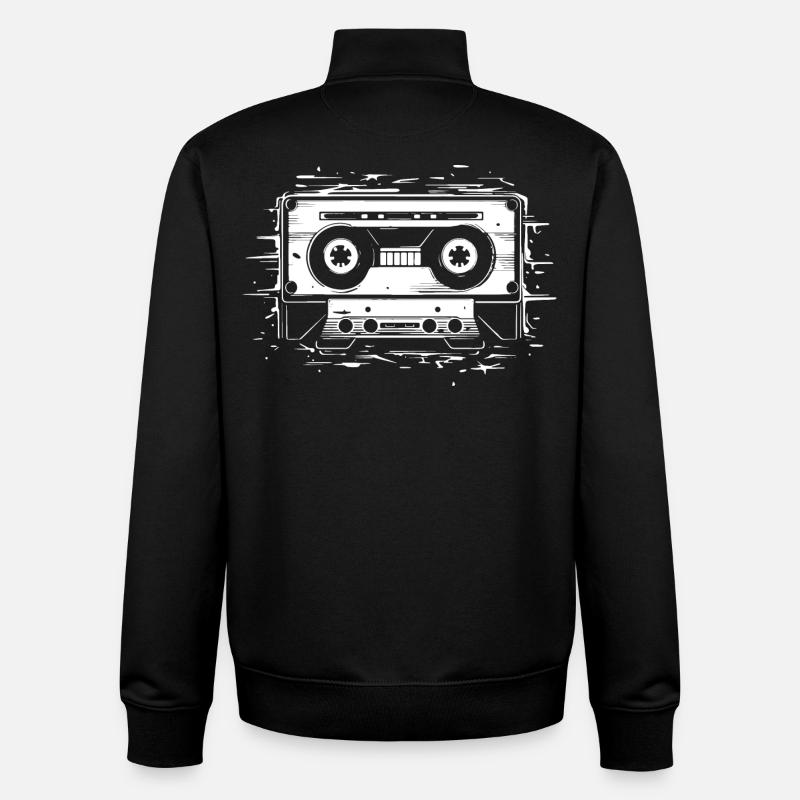 Compact Cassette - Unisex Organic Zip Sweatshirt by Stanley/Stella - black