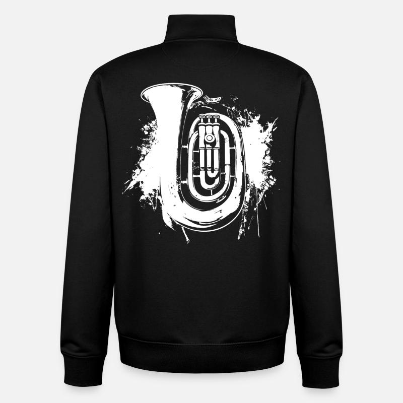 Tuba Graffiti - Sweat zippé unisexe en coton bio Stanley/Stella - noir