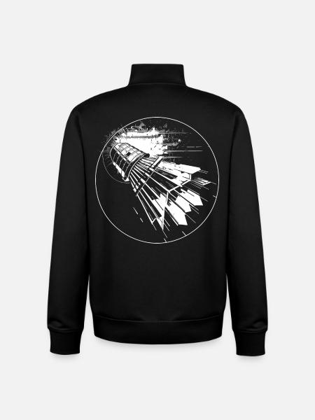 Badminton Sketch - Unisex Organic Zip Sweatshirt by Stanley/Stella - black