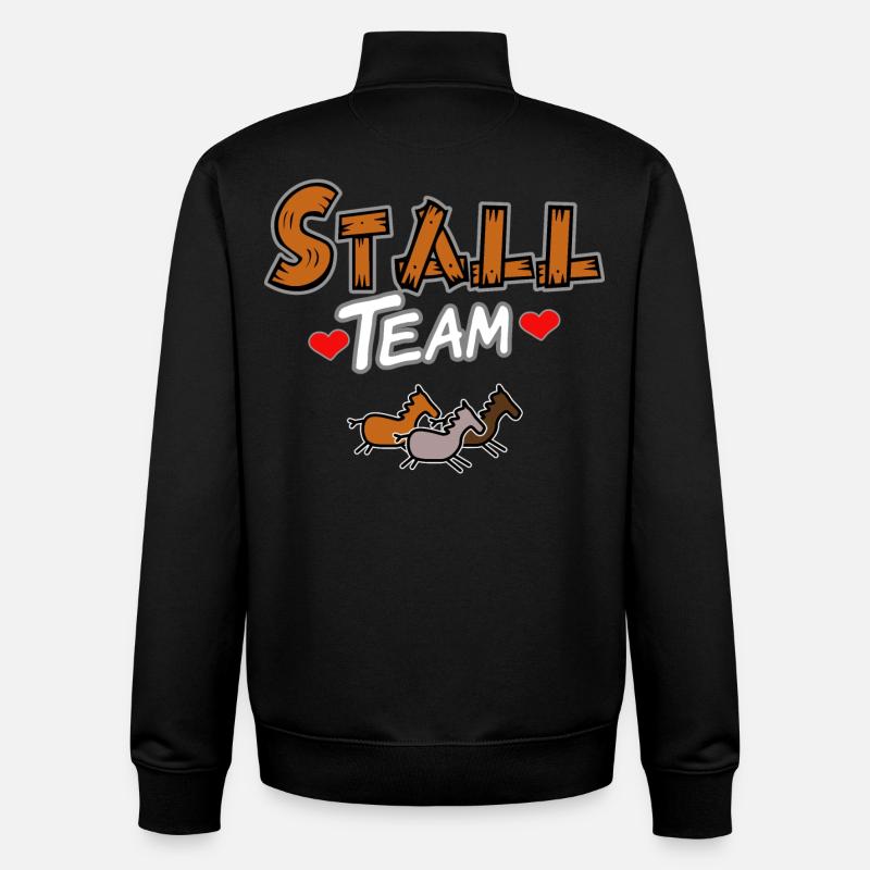 Team im Stall Pferde - Unisex Organic Zip Sweatshirt von Stanley/Stella - Schwarz