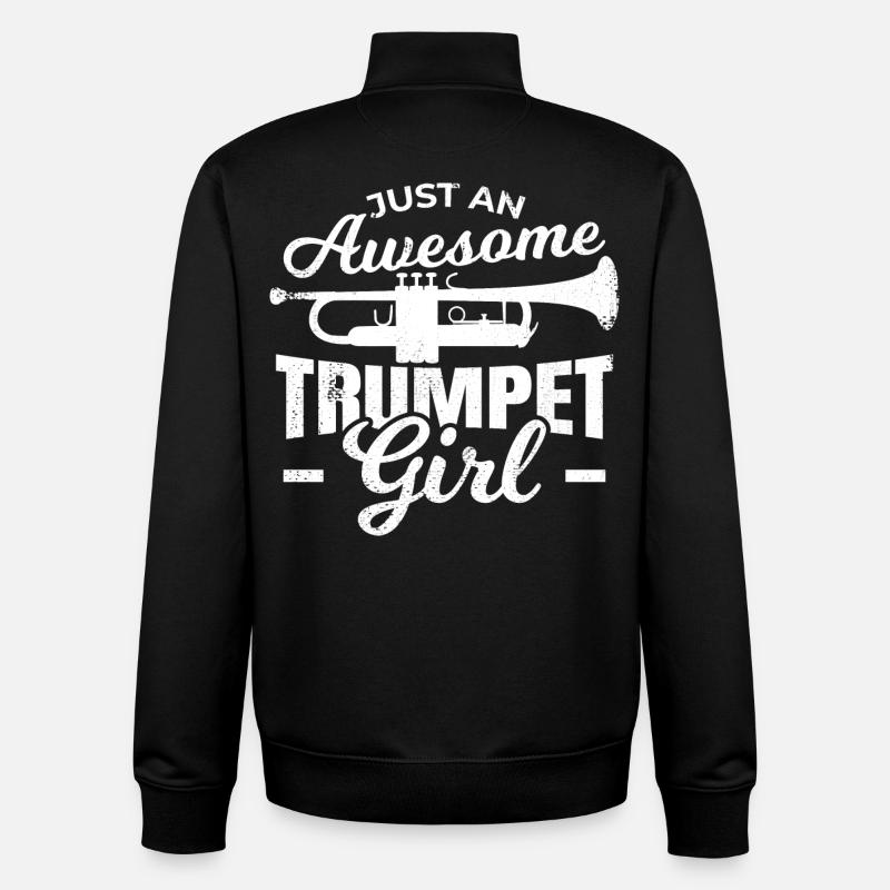 Trompeten Mädchen - Unisex Organic Zip Sweatshirt von Stanley/Stella - Schwarz