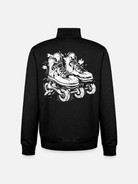 Roller Skates Sketch - Unisex Organic Zip Sweatshirt by Stanley/Stella - black