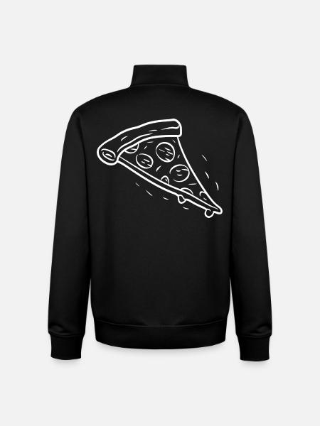 Pizza Slice Line Drawing - Unisex Organic Zip Sweatshirt by Stanley/Stella - black